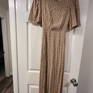 Polka Dot Tan Dress